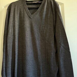 Merino Wool Men's Vee Neck Pullover